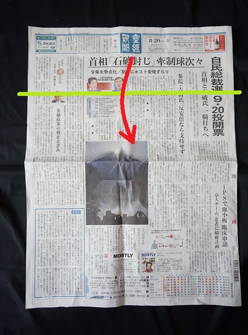 新聞紙で作るスリッパの折り方の手順画像