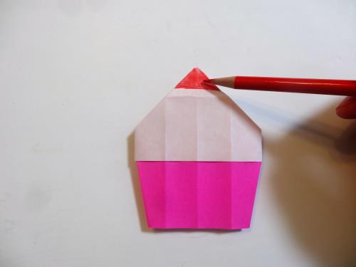 カップケーキを折り紙で折る折り方の手順画像
