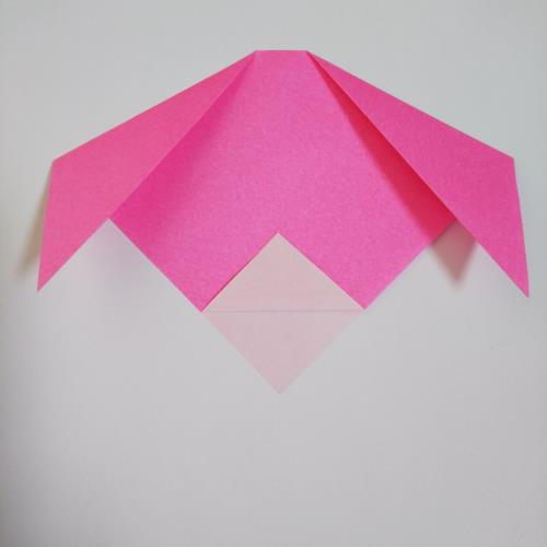 折り紙でブタを折る折り方の手順画像