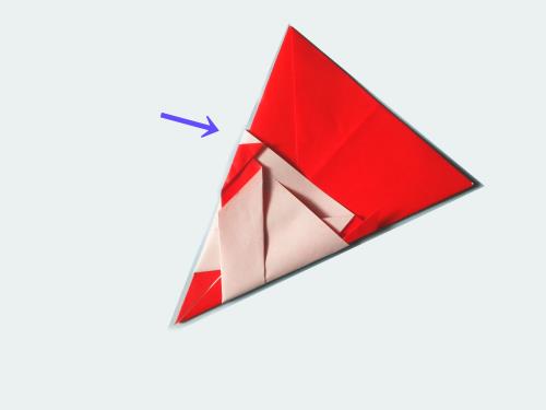 折り紙でサンタクロースを簡単に折る折り方の手順の画像