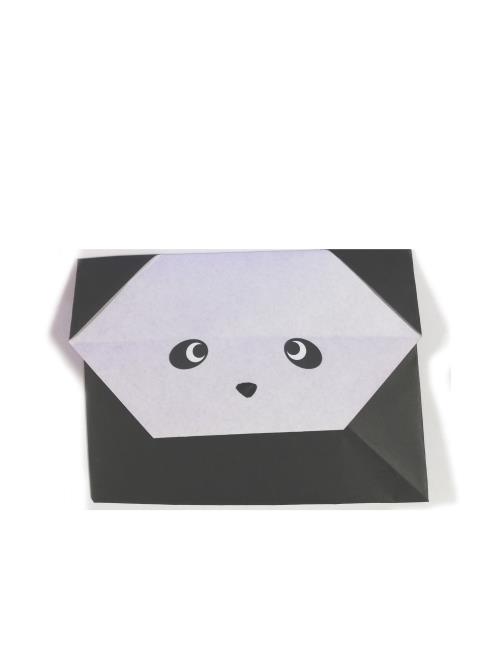折り紙でパンダと笹を折る折り方の手順画像