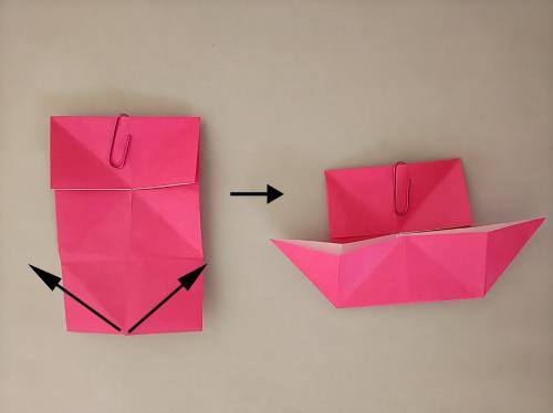 折り紙でダリアの花を折る折り方の手順画像