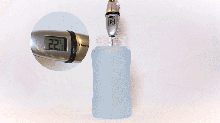 マジックベイビー哺乳瓶の温度が変わるのがわかる動画画像
